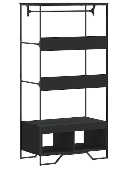 vidaXL Floor Garment Rack made of Wood Black 90x50x180cm