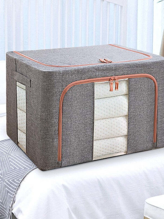 Tesatura Cutie de Depozitare cu Capac Gri 60x42x40cm 1buc