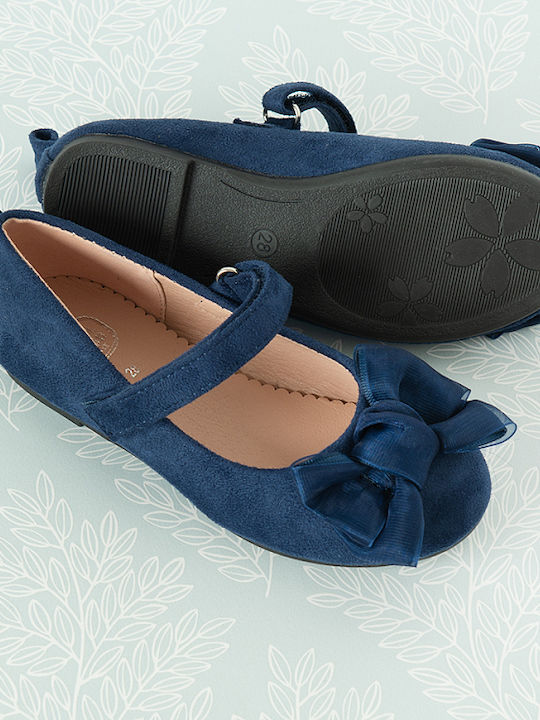 Kids Ballerinas with Hoop & Loop Closure Blue