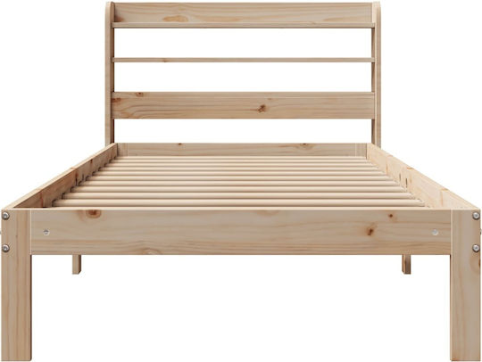 Holz-Einzelbett Braune mit Lattenrost für Matratze 82x200cm