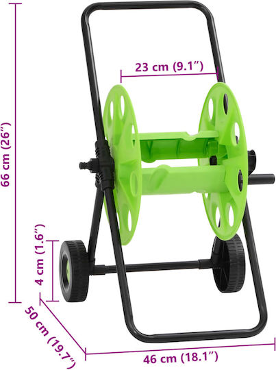 vidaXL Wheeled Watering Wind for Hose up to 60m