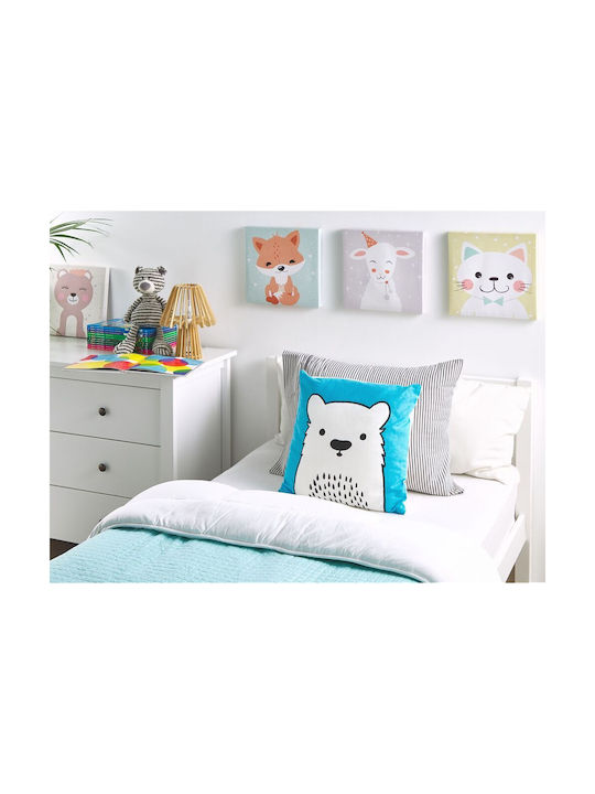 Decorative Pillow Cotton Blue Waranasi 45 X 45 Cm