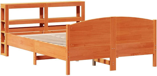 King Size Holzbetten Braune Kiefer mit Lattenrost für Matratze 190x190cm