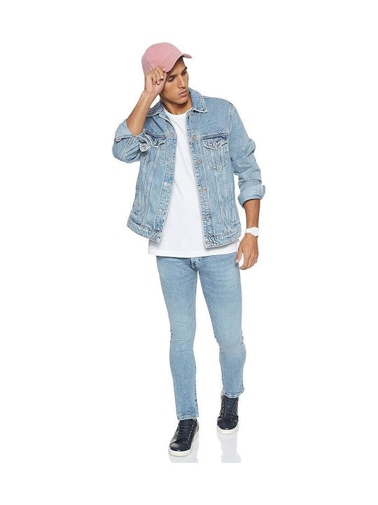 Pantaloni Jeans pentru Bărbați cu Croială Slim Tapered Light Marble
