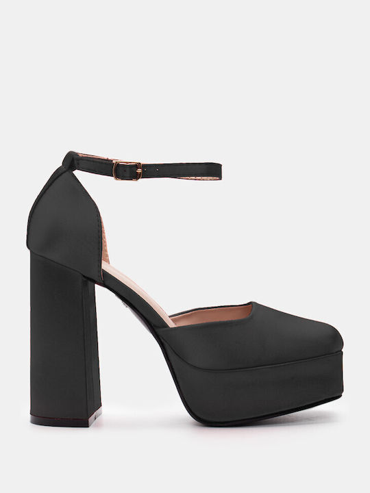 Luigi Pointed Toe Black Low Heels with Strap