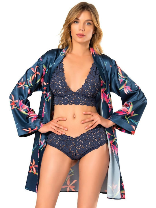 Moongirl Dantelat Set de Lenjerie cu Alunecare Dark blue