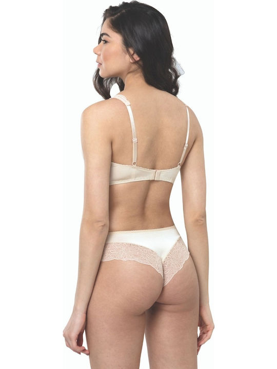 Norddiva Set de Lenjerie Sutien cu Brazilia Bej