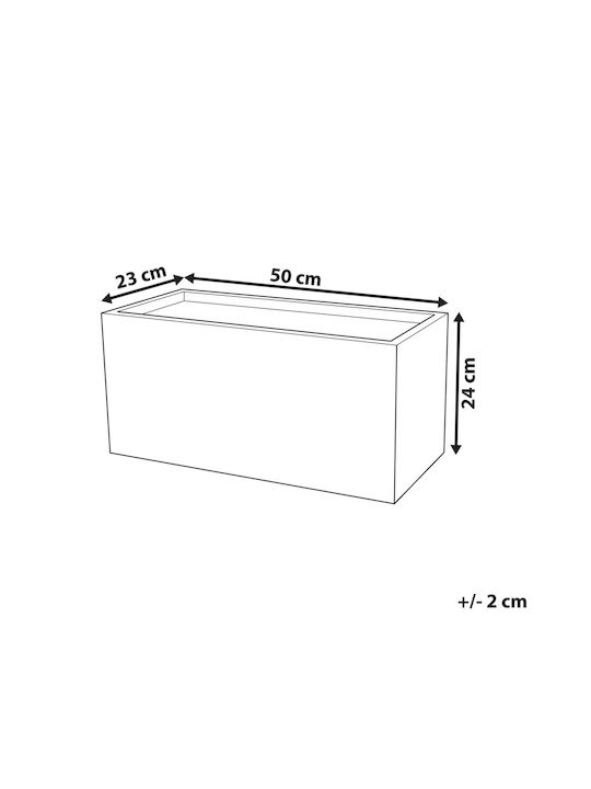 Beliani Ζαρντινιέρα Πλαστική Γκρι 50x23x24εκ.