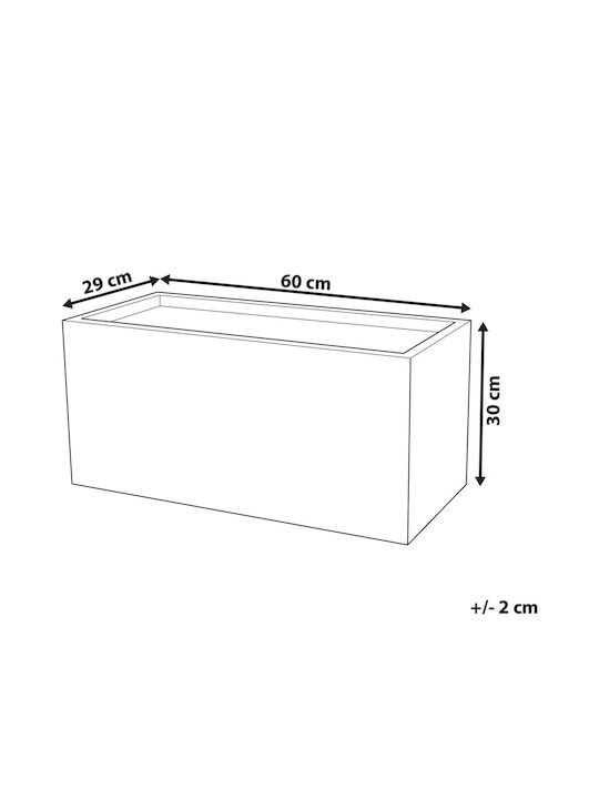 Beliani Ζαρντινιέρα Πλαστική Λευκή 60x29x30εκ.