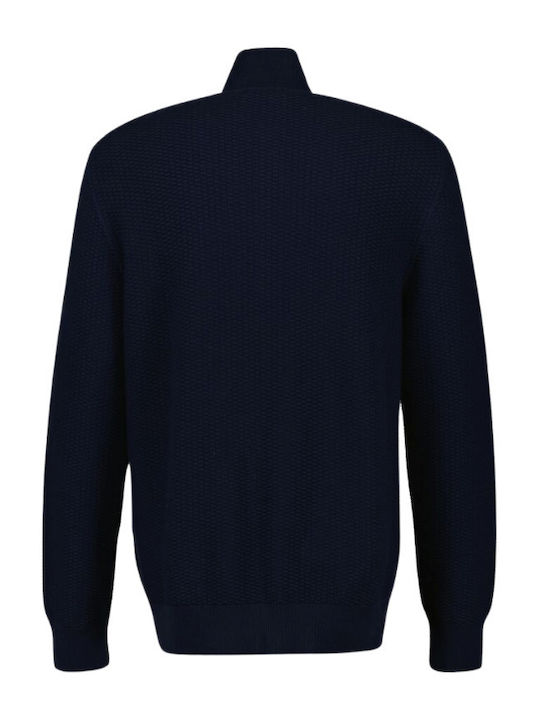 Cotton Men's Knitted Cardigan Navy Blue