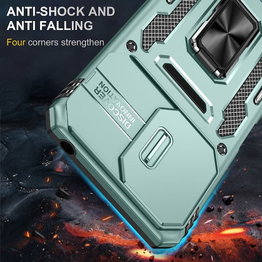 Xiaomi Poco X6/redmi Note 13 Pro 5g Armor Pc + Tpu Κάμερα Ασπίδα Θήκη Τηλεφώνου Αλπικό Πράσινο