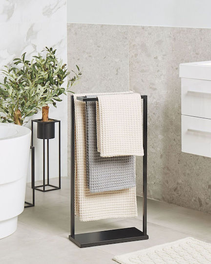 Beliani Raft De Haine De Baie Simplu 83x83cm Inox Negru