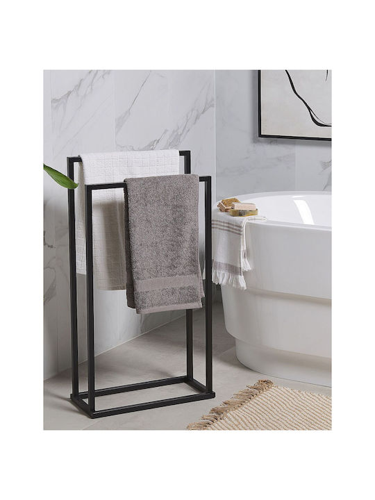 Beliani Raft de haine de Baie Dublu ​45x85cm Inox Negru