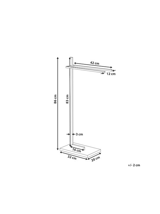 Beliani Raft de haine de Baie Dublu ​45x86cm Inox Negru