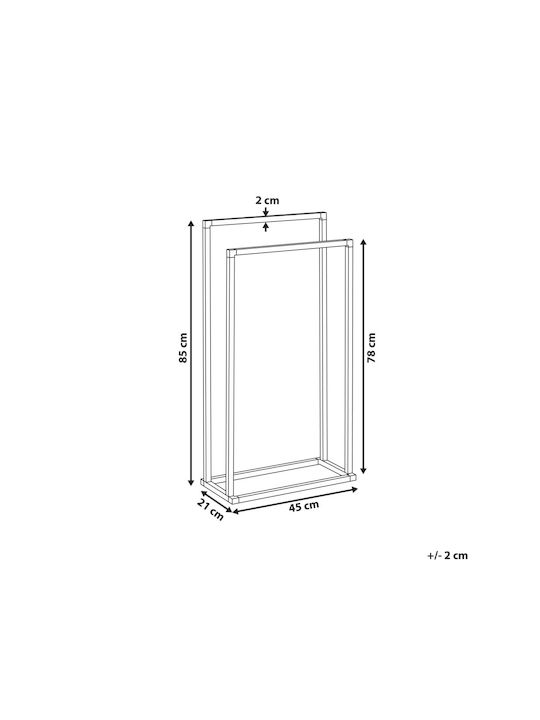Beliani Raft de haine de Baie Dublu ​45x85cm Inox Negru