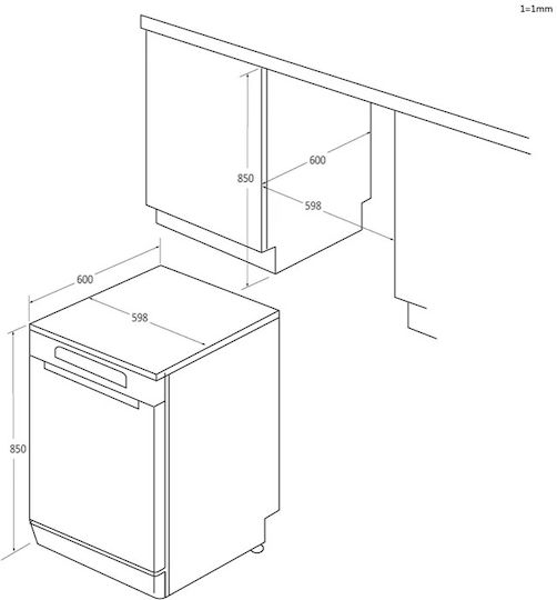 Candy Freestanding Dishwasher with Wi-Fi for 13 Place Settings W59.7xH85cm Inox