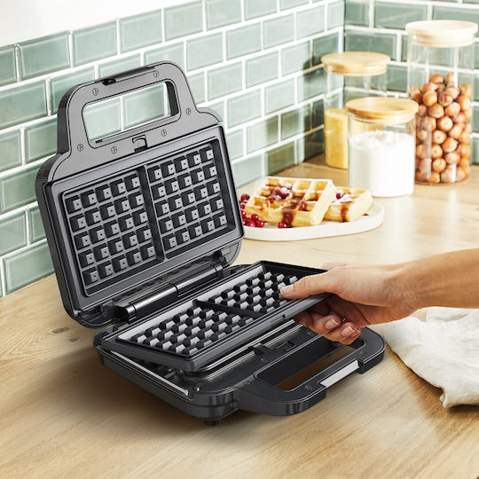Tefal UltraCompact 3in1 Τοστιέρα με Αποσπώμενες Πλάκες για 2 Τοστ 700W Μαύρη