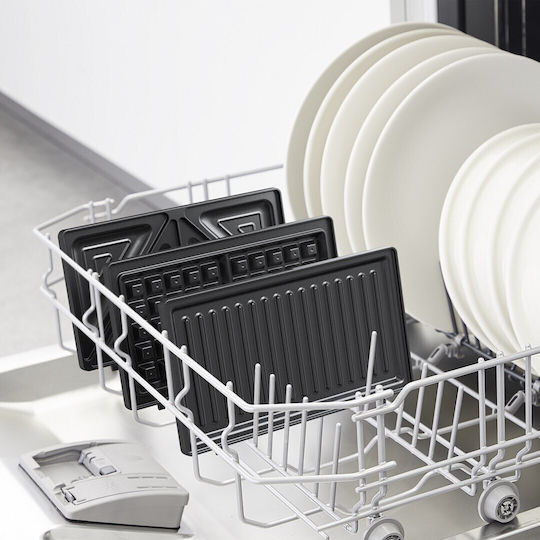 Tefal UltraCompact 3in1 Τοστιέρα με Αποσπώμενες Πλάκες για 2 Τοστ 700W Μαύρη