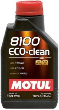 Motul 8100 Eco-Clean Synthetic Car Lubricant 5W-30 C2 1lt