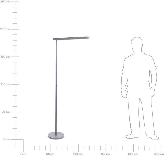 Beliani LED Stehlampe mit Warmweißem Licht Silber