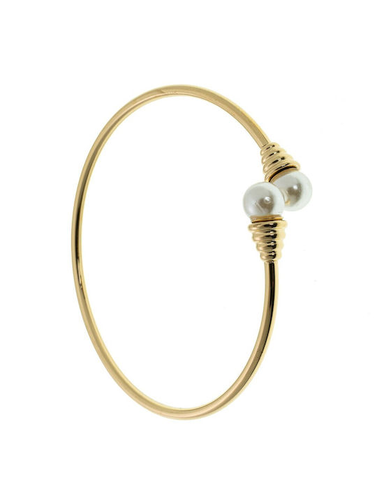 Steel Bracelet Cuff Pearl Design 2401107 Gold Gold