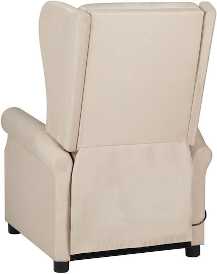 Armchair with Footstool Cream 73x95x103cm