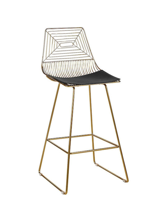 Stool Bar with Backrest Metallic Gold 2pcs