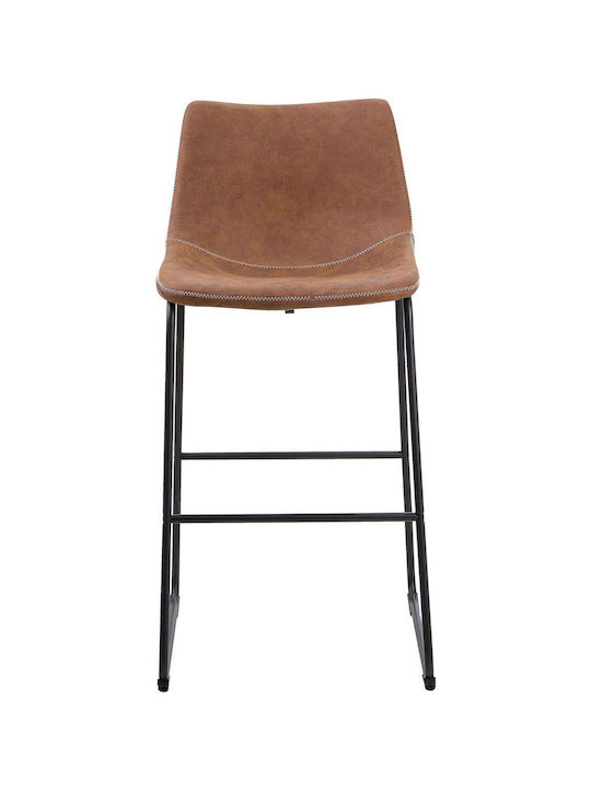 Stool Bar Upholstered with Fabric Gold Brown 2pcs