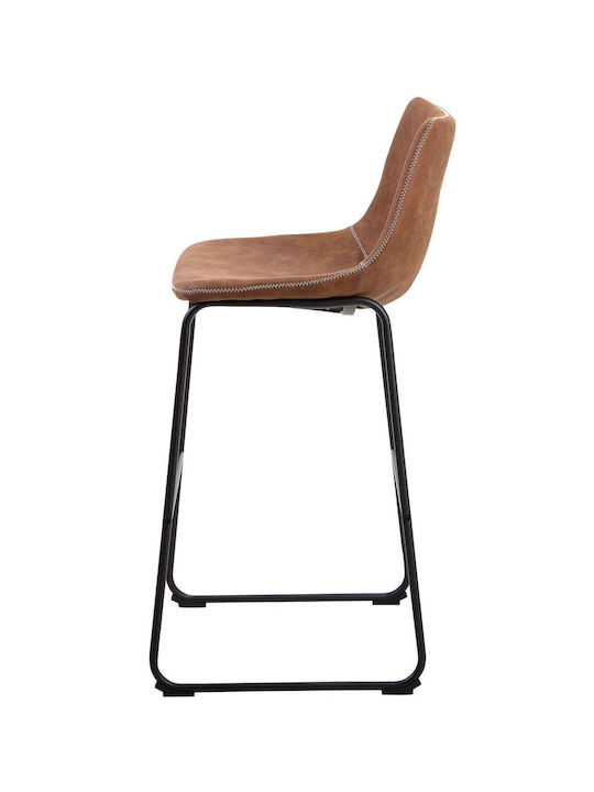 Stool Bar Upholstered with Fabric Gold Brown 2pcs