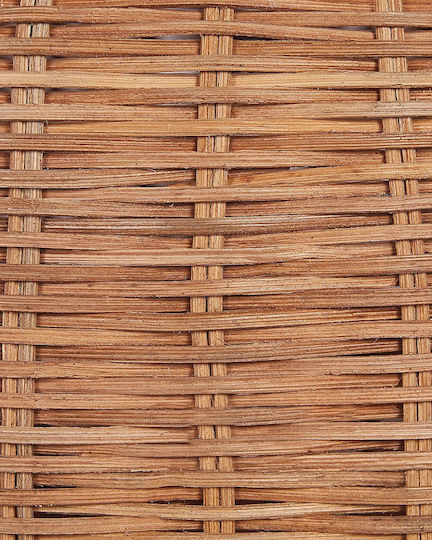 Beliani Καλάθι Αποθήκευσης Rattan με Καπάκι Μπεζ 40cm