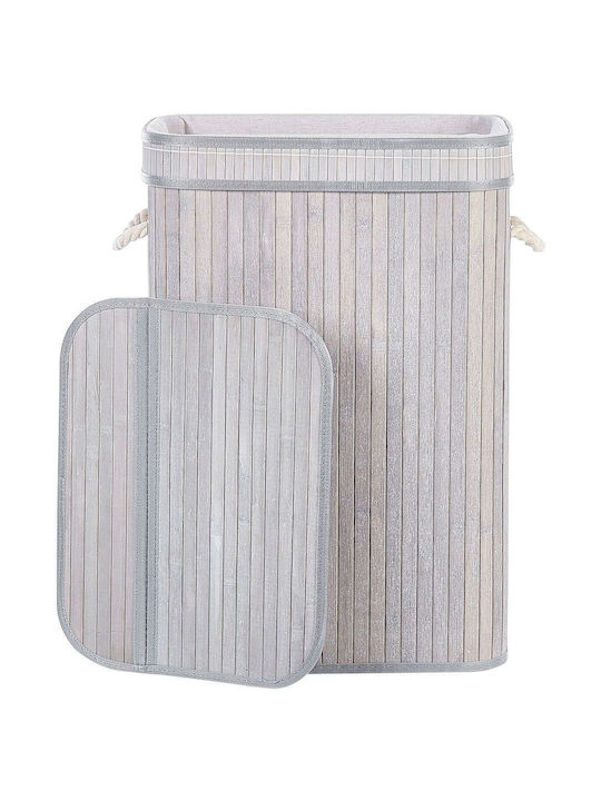 Beliani Aufbewahrungskorb Bamboo mit Deckel Gray 1Stück