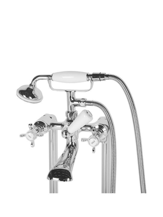 Beliani Retro Mixing Bathtub Faucet Complete Set Silver