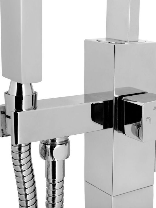 Beliani Mischungs Badewannenarmatur Komplettes Set Silber