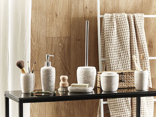 Beliani Set Accesorii Pentru Baie Ceramic Alb 6 Bucăți