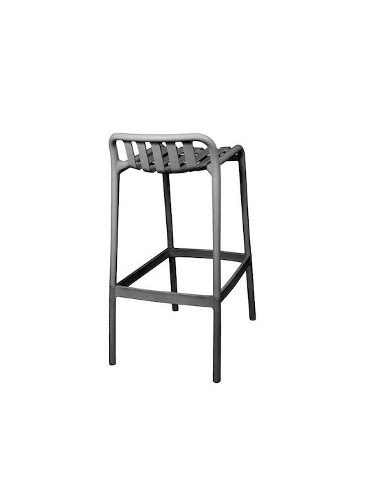 Stool Bar made of Polypropylene Laudre Charcoal 56x36x87cm