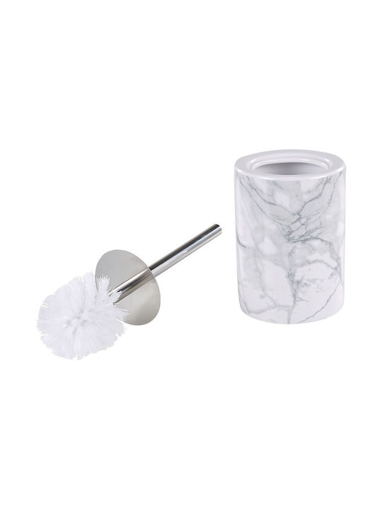 Beliani Badezimmer-Accessoire-Set Keramik Weiß 4Stück