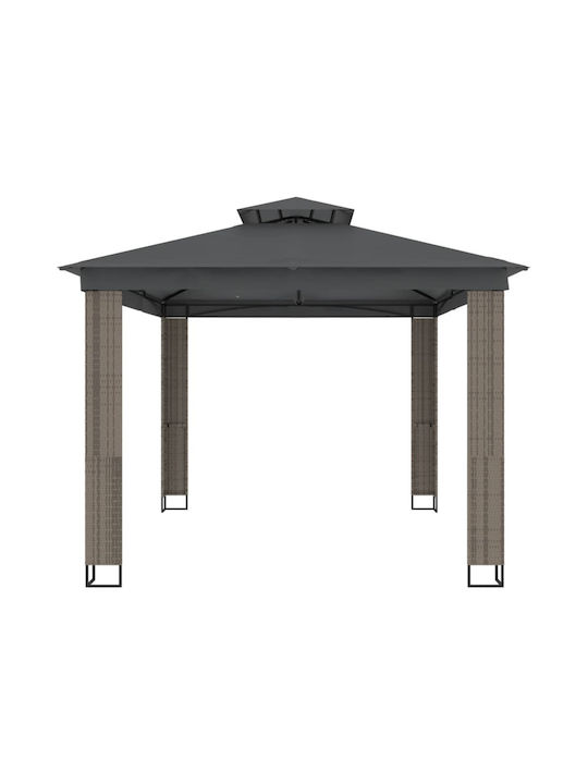 vidaXL Κιόσκι Κήπου Γκρι 3.94x2.96m