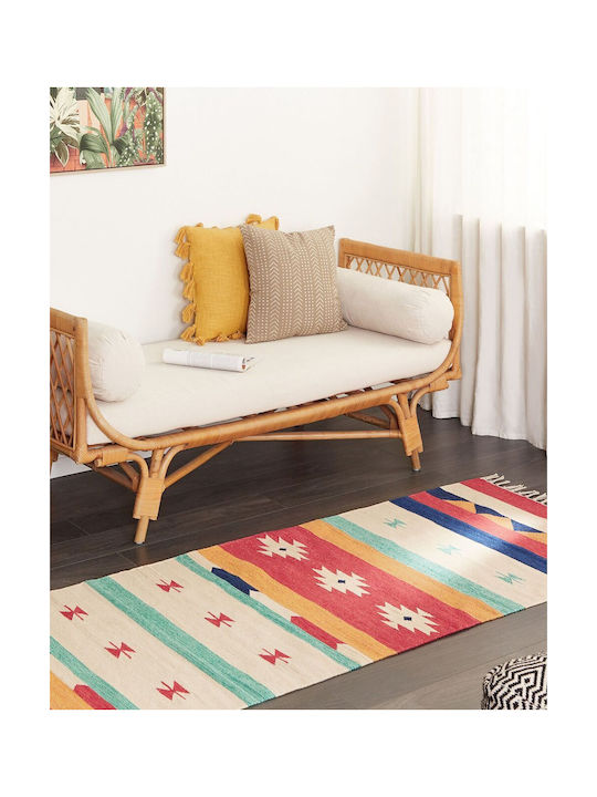 Beliani Argara Rug Rectangular Cotton with Fringes Multicolored