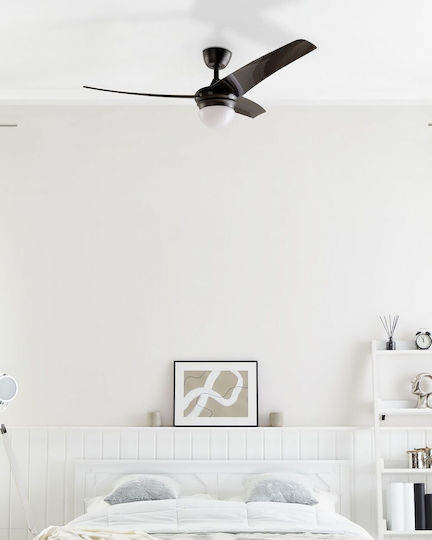 Beliani Jiboa Ceiling Fan 110cm with Light Fixture Black