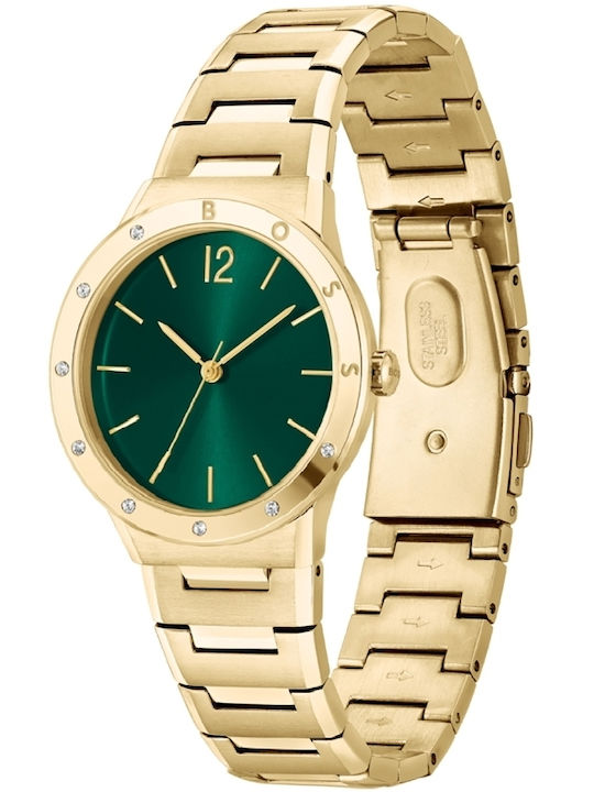 Boss Breath Women's Watch with Gold Metal Bracelet