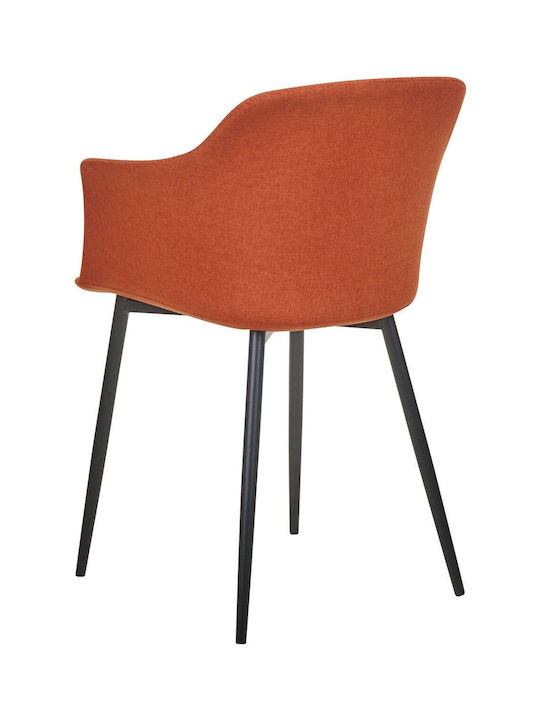 Dining Chair Set 2 Fabric Orange Elim