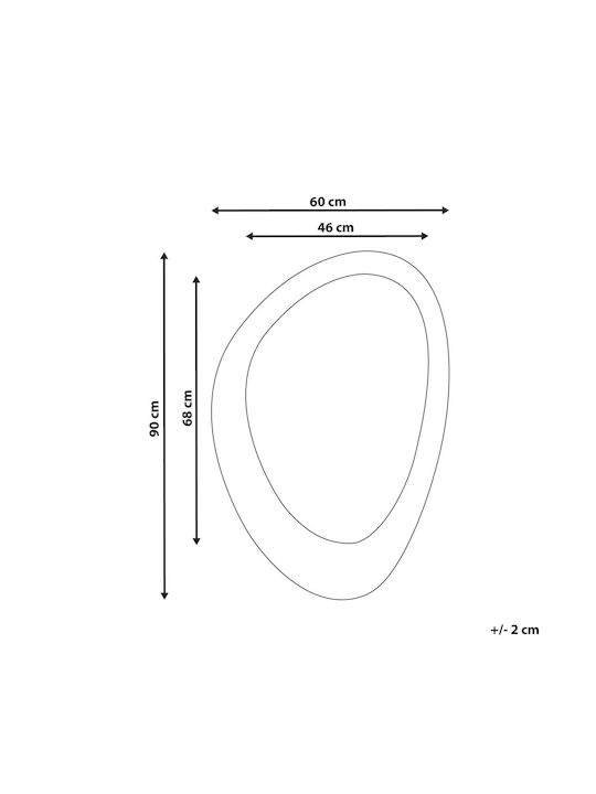 Samt-Wandspiegel 90 cm Gebrochenes Weiß Audes