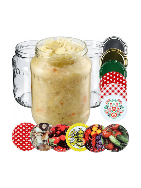 Kadax Set 48Stück Gläser Allgemeine Verwendung mit Deckel Glas Transparent 720ml