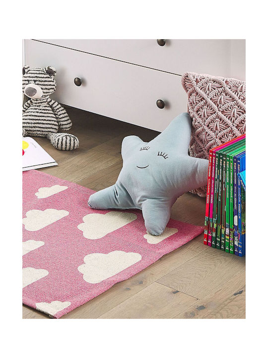 Cotton Children's Rug Cloud Motif 60 X 90 Cm Pink Gwalijar
