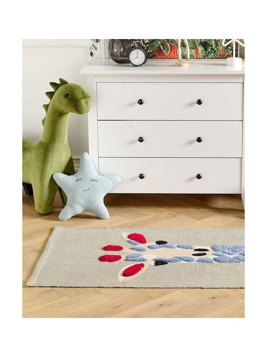 Cotton Children's Rug Giraffe Motif 80 X 150 Cm Multicolored Sakubo