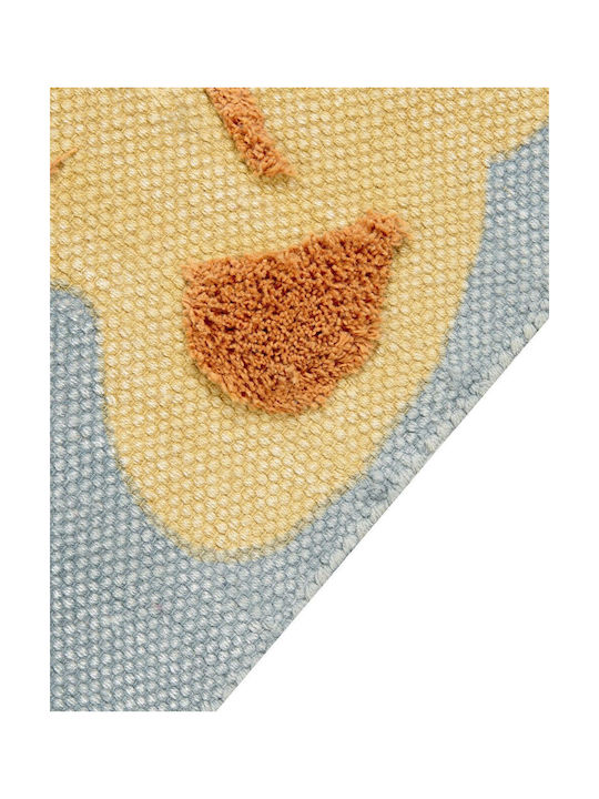 Cotton Children's Rug Leopard Motif 80 X 150 Cm Yellow-gray Tangse