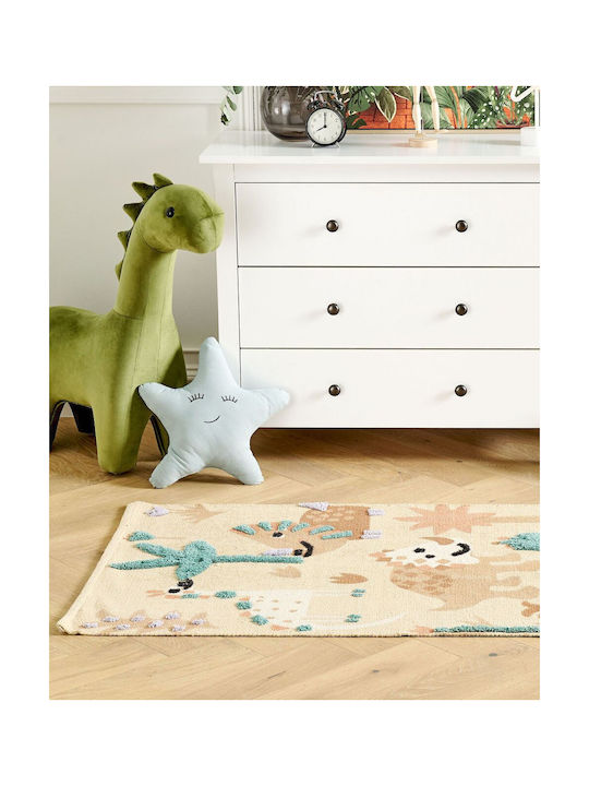Children's Cotton Rug Animal Pattern 80 X 150 Cm Multicolored Stabat