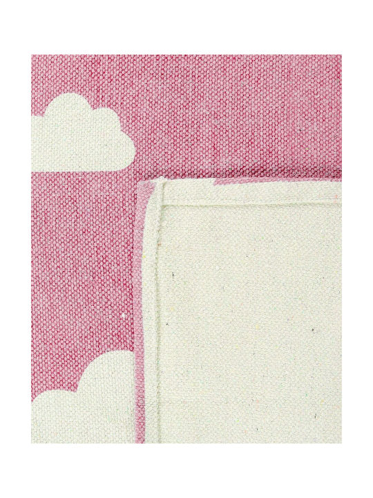 Cotton Children's Rug Cloud Motif 60 X 90 Cm Pink Gwalijar