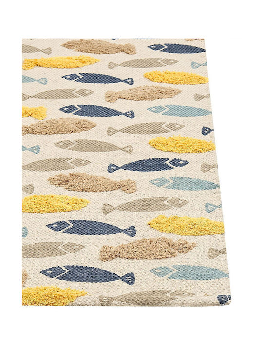 Multicolored Cotton Children's Rug Fish 80 X 150 Cm Ipuh