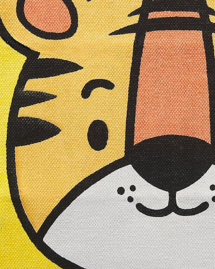 Kinderteppich aus Baumwolle mit Tigermotiv 60 x 90 cm Gelb Ranchi